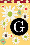 Toland Home Garden Floral Monogram G 12.5 x 18 Inch Decorative Spring Summer Flower Initial Garden Flag