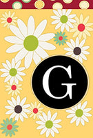 Toland Home Garden Floral Monogram G 12.5 x 18 Inch Decorative Spring Summer Flower Initial Garden Flag