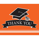 Creative Converting 25 Count School Spirit Graduation Thank You Notes, Orange