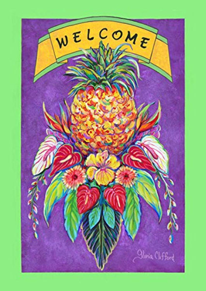 28 x 40 Inch Tropical Welcome Fruit Flower House Flag