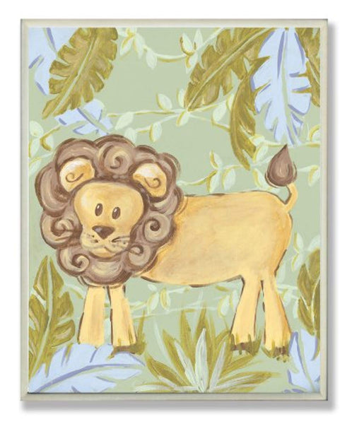 The Kids Room by Stupell Lion in the Jungle Rectangle Wall Plaque