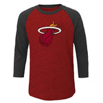 NBA Miami Heat Children Team 3/4 Sleeve Slub Jersey Crew Tee, X-Large