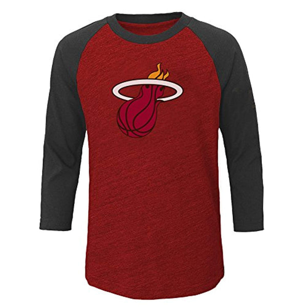 NBA Miami Heat Children Team 3/4 Sleeve Slub Jersey Crew Tee, X-Large