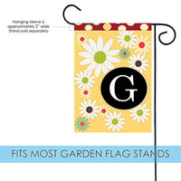 Toland Home Garden Floral Monogram G 12.5 x 18 Inch Decorative Spring Summer Flower Initial Garden Flag