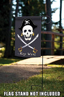 Toland Swashbuckle Key West Decorative Florida Pirate Skull Sword Garden Flag