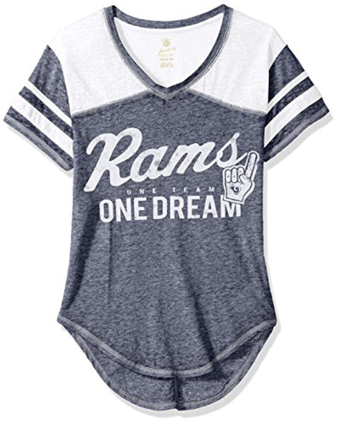 NFL Junior Girls Football Tee, Los Angeles Rams, Navy, M