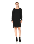 Nine West Women's 3/4 Crepe Shift Dress Black, 2