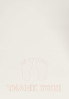 Fine Invite Papers 10 Piece Baby Footprint Shower Foil Stamped Thank You Card, Pink