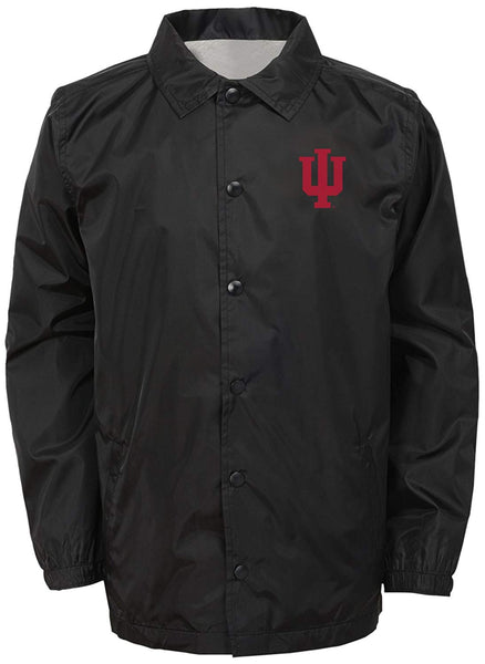 NCAA by Outerstuff NCAA Indiana Hoosiers Men's "Bravo" Coaches Jacket, Black, Men's X-Large