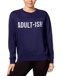 Freeze 24-7 Juniors' Adult-ish Graphic Sweatshirt (Navy, S)