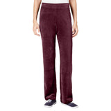 Karen Scott Womens Petites Pull-On Solid Velour Pants Merlot PXL