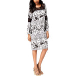 NY COLLECTION Lace Trim Balloon Sleeve Dress Black PM