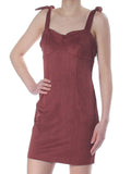 Free People Womens New Burgundy Tie Sleeve Slip Cocktail Dress S