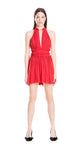 Max Studio London Womens Pleated A-Line Cocktail Dress Red L