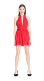 Max Studio London Womens Pleated A-Line Cocktail Dress Red L