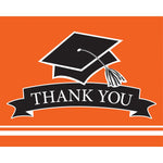 Creative Converting 25 Count School Spirit Graduation Thank You Notes, Orange