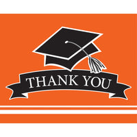 Creative Converting 25 Count School Spirit Graduation Thank You Notes, Orange