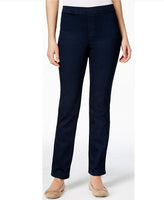 Karen Scott Straight-Leg Faux-Denim Pants Black Wash PL