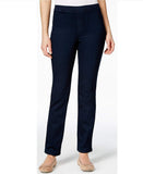 Karen Scott Straight-Leg Faux-Denim Pants Black Wash PL