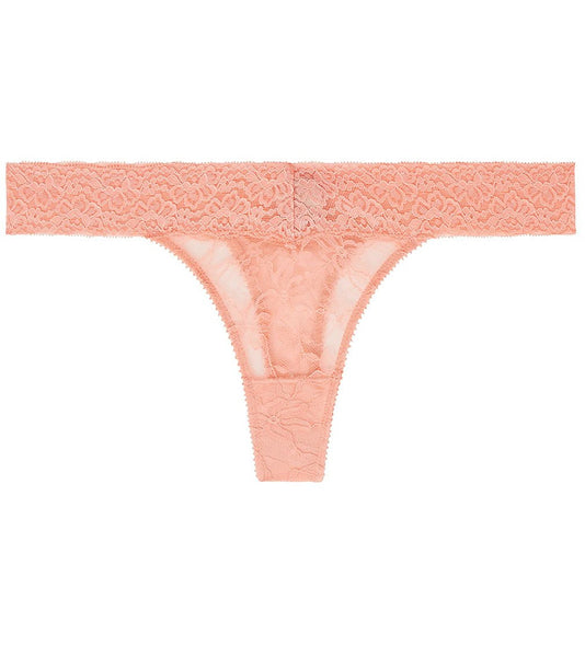 Heidi Klum Women's Lace Thong, Peach, XL