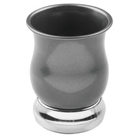 InterDesign Jacqueline Tumbler Cup for Bathroom Vanity Countertops Pearl Black/Chrome