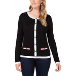 Karen Scott Contrast Edge Cardigan Black S