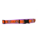 Yellow Dog Design Folk Flowers Purple Polka Grosgrain Ribbon Collar 3/4" Wide and Fits Neck 10 to 14", Small