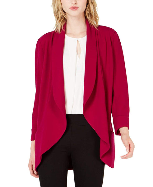 Bar III Women's Shawl-Collar Open Jacket, Cerise, Medium