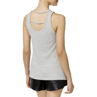 Belle Du Jour Juniors Braided-Back Tank Top Heather Grey XS