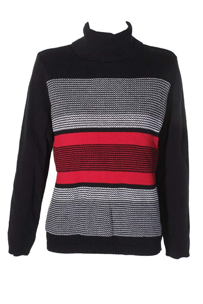 Karen Scott Petite Cotton Turtleneck Sweat New Red Amore Combo PL