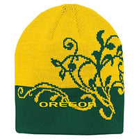 NCAA Oregon Ducks Youth Girls Jacquard Cuffless Two Toned Hat, Dark Green, Youth One Size