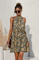 Floral Halter Neck Dress