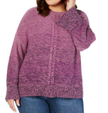 Style & Co. Women's Marl Braid Pullover Sweater, Purple, XL