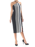 Rachel Roy Hailey Party Striped Cocktail Dress Black 4