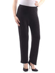 NY Collection Womens Petites Matte Jersey Office Wear Wide Leg Pants Black PS