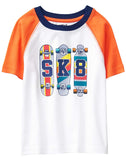 Crazy 8 Boys' Toddler Short Sleeve Raglan Graphic Tee, Vibrant Poppy SK, 18-24 mo