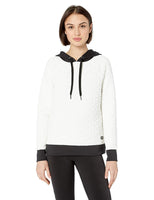 Calvin Klein Women's Raglan Sleeve Pullover Hoodie, Cloud Combo, Large