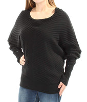 Alfani Womens Petites Ribbed Knit Dolman Sleeves Pullover Sweater