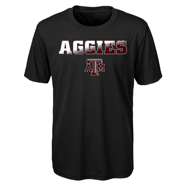 NCAA Texas A&M Performance Short Sleeve Tee, S(8), Black