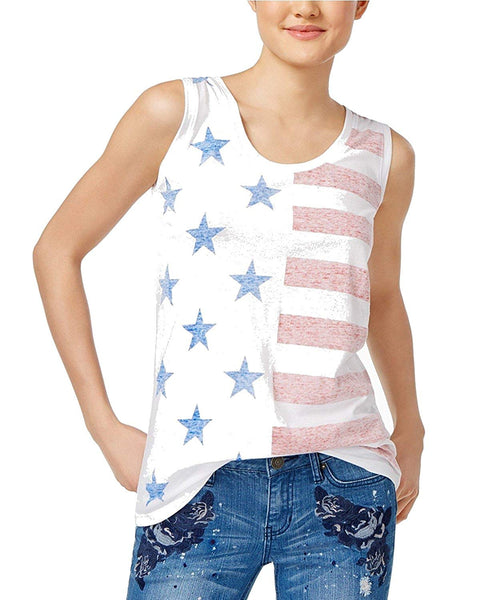 Freeze 24-7 Juniors Reverse-Print Stars White M