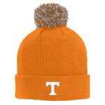 NCAA Tennessee Volunteers Kids Primary Basic Cuff Knit Hat w/ Pom, Light Orange, Kids One Size