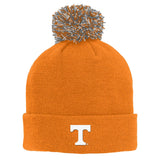 NCAA Tennessee Volunteers Kids Primary Basic Cuff Knit Hat w/ Pom, Light Orange, Kids One Size