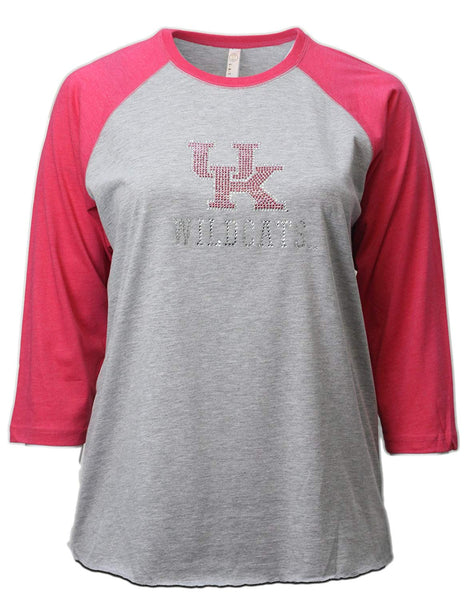 Nitro USA NCAA Womens Women's Kentucky Wildcats Rhinestone UK 3/4 Sleeve Raglan Shirt