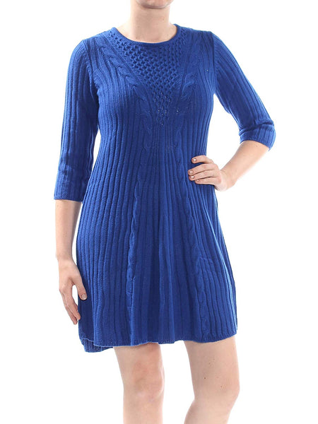 Ny Collection Cable Promo Sweater Dress Blue PM