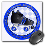 3drose Derby Chicks Roll with It Blue and White with Black Roller Skate - Mouse Pad