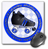 3drose Derby Chicks Roll with It Blue and White with Black Roller Skate - Mouse Pad