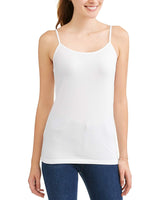 Time and tru Womens Scoop Neck Cami Undershirt (LRG 12-14, White)