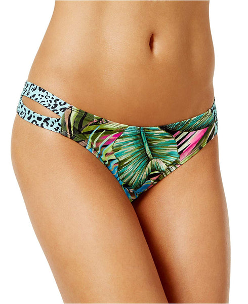 Sundazed Womens Sasha Floral Print Split-Side Swim Bottom Separates Green XL