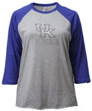 Nitro USA NCAA Kentucky Wildcats Women's Rhinestone UK 3/4 Sleeve Raglan Small