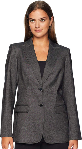 Calvin Klein Women's Novelty Two-Button Peak Lapel Jacket Charcoal Multi 4